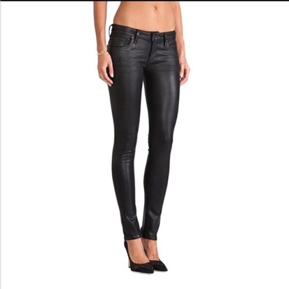 CITIZENS OF HUMANITY Racer Coated Skinny Jeans Black Women’s Size 30 - Picture 1 of 10